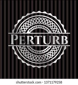 perturb silver badge emblem stock vector royalty