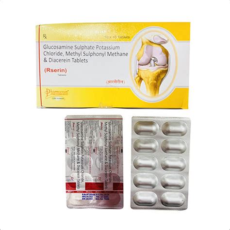 Diacerein Ip 50 Mg And Glucosamine Sulphate Potassium Chloride Usp 750