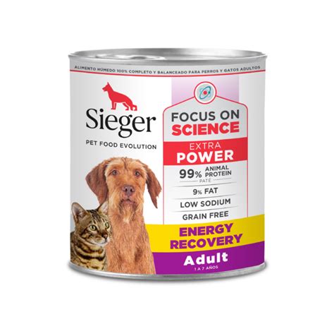 Alimento H Medo Para Perro Sieger Lata Adult Energy Recovery Gr