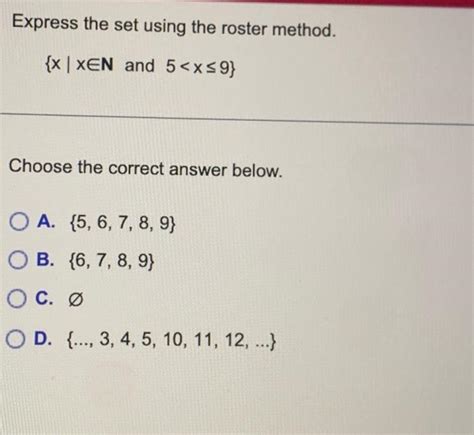 Solved Express The Set Using The Roster Method Xxn And Chegg