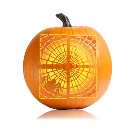 Window Web Pumpkin Carving Stencil - Ultimate Pumpkin Stencils