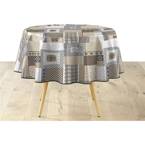 Nappe Ronde En PVC Costa Beige 1D 160 Cm