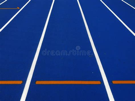 Pista Azul El Inicio Y El Final Del Circuito Del Estadio Imagen De