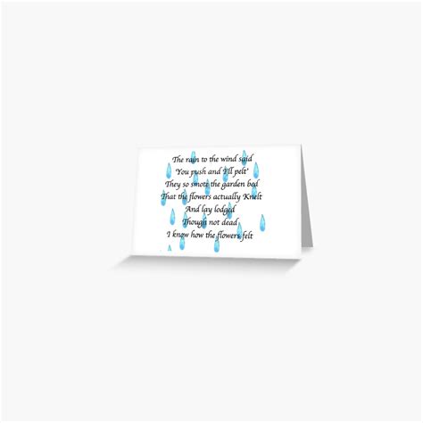 Lodged Robert Frost Poem Rain Greeting Card By Emberholmes Redbubble