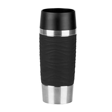 EMSA N2010500 Travel Mug Waves 360 Ml Quick Press Sluiting Zwart