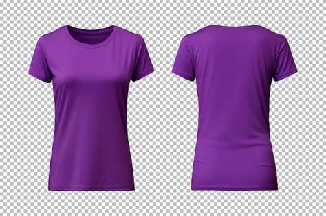 Conjunto Realista De Camisas Roxas Femininas Mockup Vista Frontal E