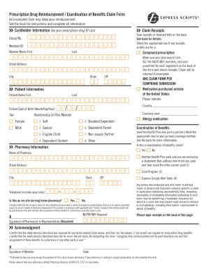 Fillable Online Hr Osu Prescription Drug ReimbursementCoordination Of