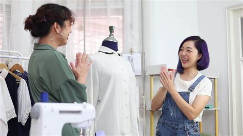 team  fashionable freelance dressmakers cheering  finish shirt