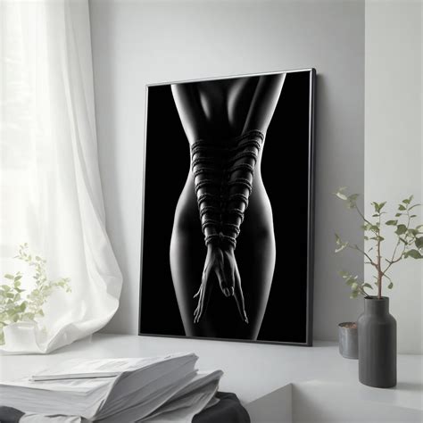 Shibari Erotic Art Canvas Painting Sensual Nude Girl Wall Decor For Bedroom BDSM Rope Fetish