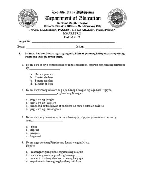 Q2 St Araling Panlipunan Pdf