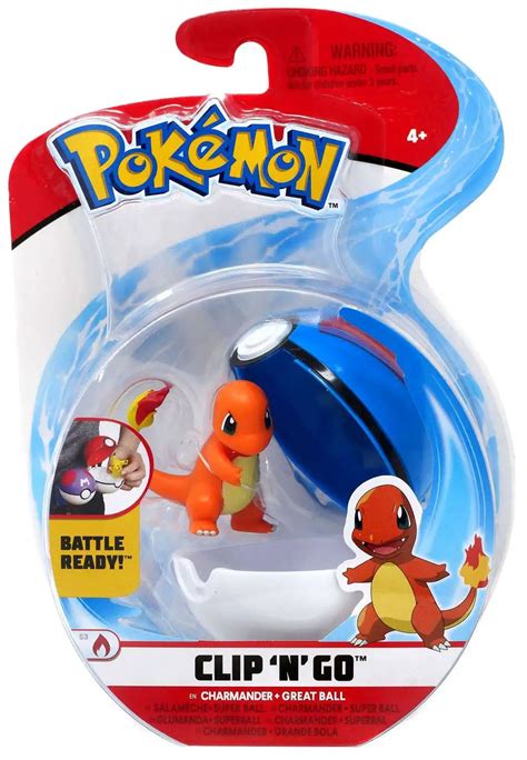 Pokemon Clip N Go Charmander Great Ball Figure Set Wicked Cool Toys