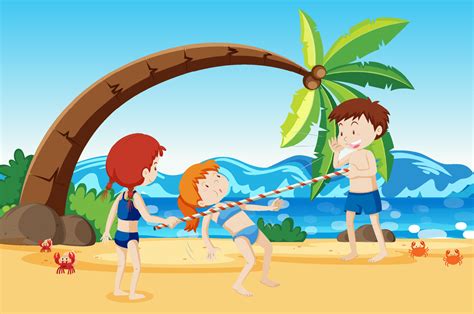 Teenagers doing limbo dance at the beach 7092968 Vector Art at Vecteezy