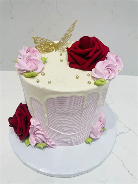 Pink Rose Butterfly Cake Rashmis Bakery