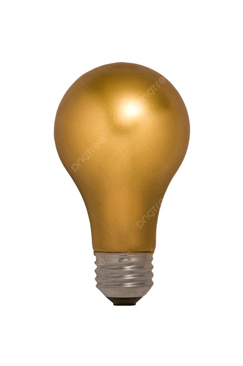 Gold Light Bulb Against White Light Light Thinking Thought Png