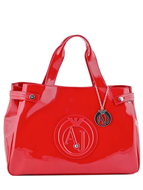 Sac Armani Jeans Vernice Lucida 00674 Rosso En Vente Au Meilleur Prix