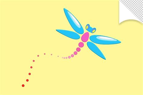 Premium Psd A Blue Dragonfly Flies Over A Yellow Background