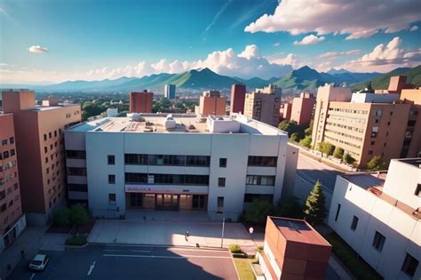 Premium AI Image | A view of the campus of the university of korea.