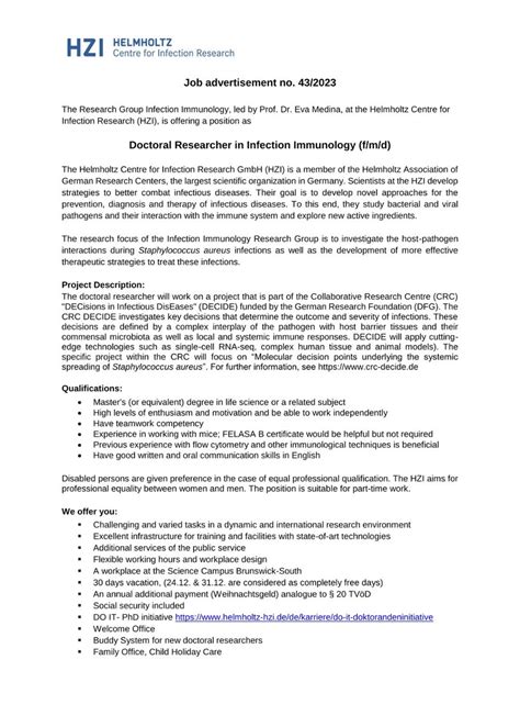 Olumide Fashakin 🇳🇬🇹🇭 On Twitter Phd Position In Infection Immunology