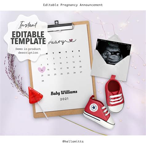 Editable Pregnancy Announcement Template