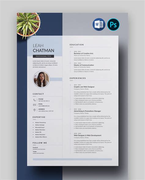 22 Free Minimalist Resume Templates For Word More