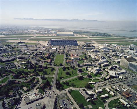 An Aerial View Of Naval Air Station Moffett Field Looking Northeast