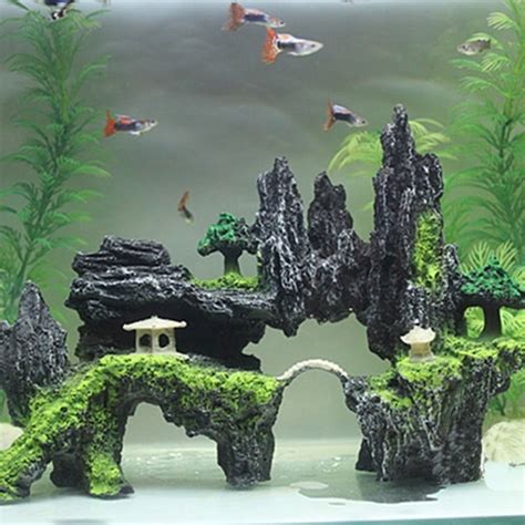 2018 Aquarium Decorative Resin Large Fish Tank Ornaments Rockery Wish