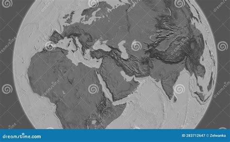 Globe Centered On Iraq Neighborhood Bilevel Map Stock Illustration