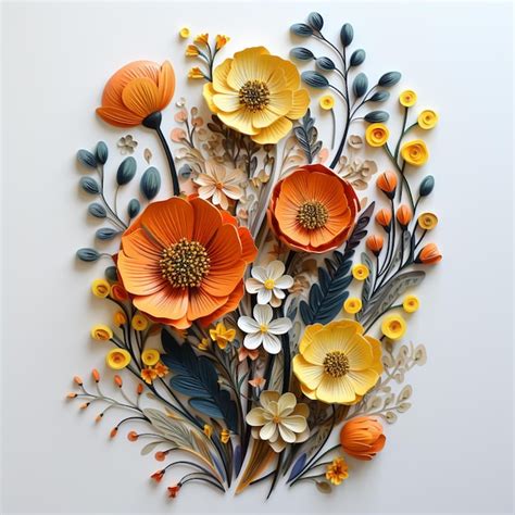 Premium Ai Image There Is A Paper Flower Arrangement Made Of Orange