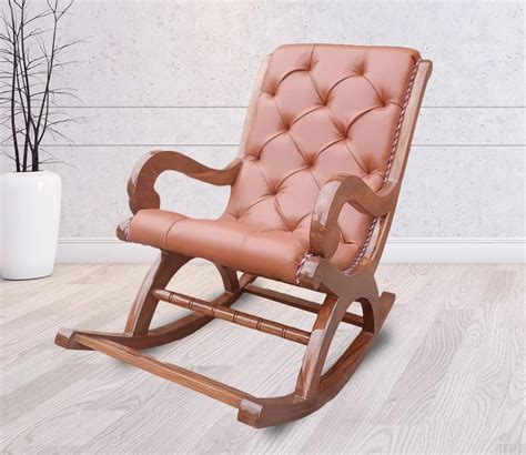 Teak Wood Sheesham Wood Rocking Wooden Chair Without Cushion At Rs