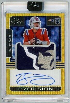 Bailey Zappe Panini Oneprecision Gold Rookie Patch Auto Rc