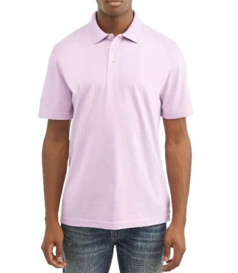 George Mens Solid Lavender Jersey Polo Shirt Size 2xl 50 52 Ebay