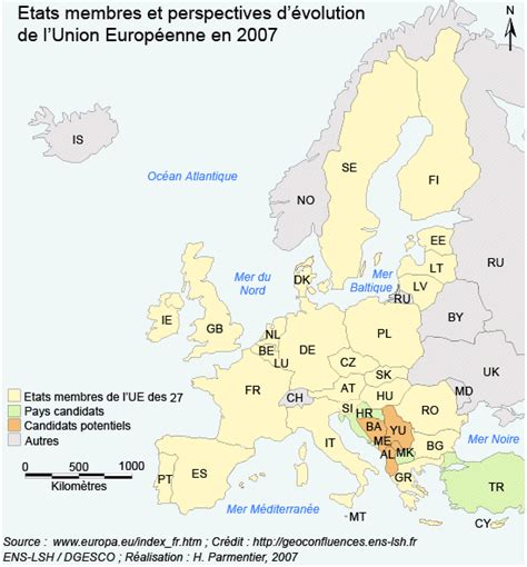 Union européenne état des lieux des élargissements en 2007