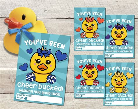 Cheer Duck Good Luck Tags 5 Colors Included Of Competition Game Labels