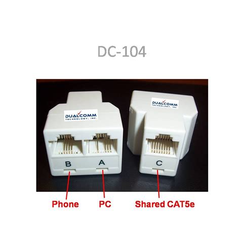 Rj45 Rj11 Splitter Cable Sharing Kit For Ethernet And Phone Lines Dualcomm