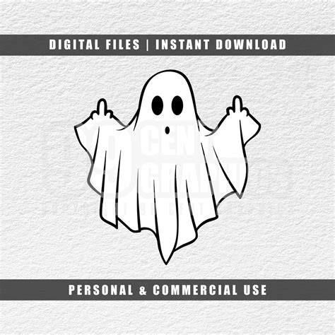 Ghost Middle Finger Svg Cute Ghost Svg Halloween Svg Cricut Svg Engraving File Svg Cut File