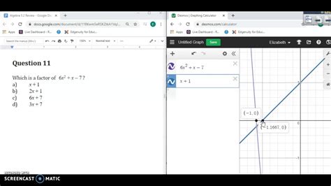 Factoring Quadratics On Desmos Calculator Youtube