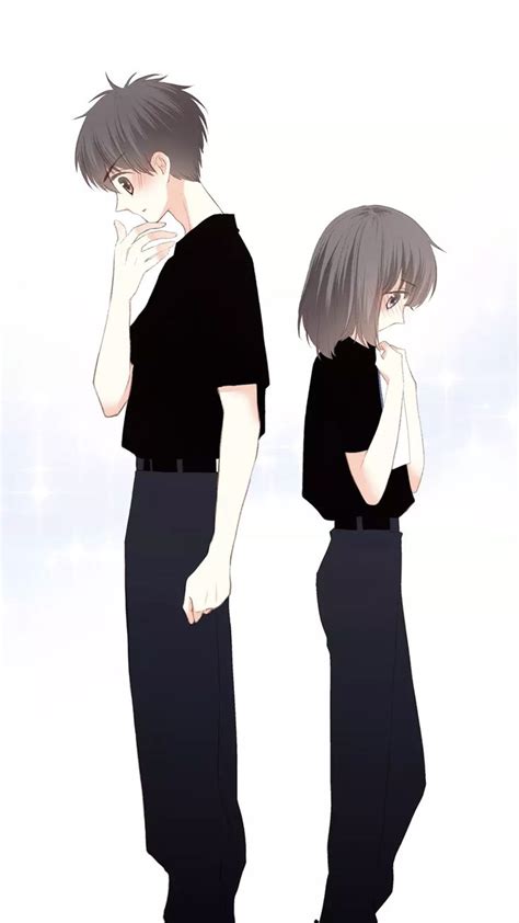 Two Anime Characters Standing Next To Each Other