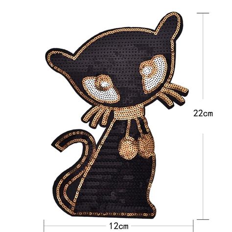 Buy Sequins Patch Sexy Pussy Cat Applique Embroidery Iron On Patch Clothes Stickers At