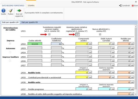 Contribuente Forfetario Compilazione Del Quadro LM GBsoftware