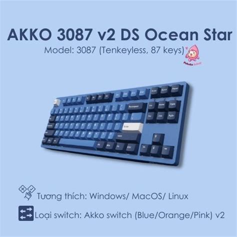 Bàn Phím Cơ Akko 3087 V2 Ds Ocean Star Samdy