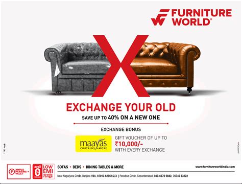 furniture world exchange   save upto      ad