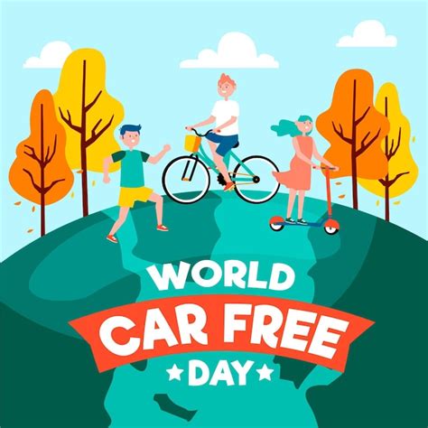 Diseño del día mundial sin automóviles Vector Gratis