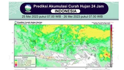 Prakiraan Hujan Di Indonesia Kamis 25 Mei 2023 BMKG Sumut Dan