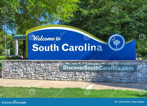 South Carolina Welcome Center Sign And Logo Editorial Image Image Of