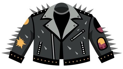 Premium Vector A Rough Worn Leather Jacket With Patches And Studs