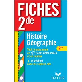 Fiches Bac Histoire géographie 2nde broché Collectif Achat Livre