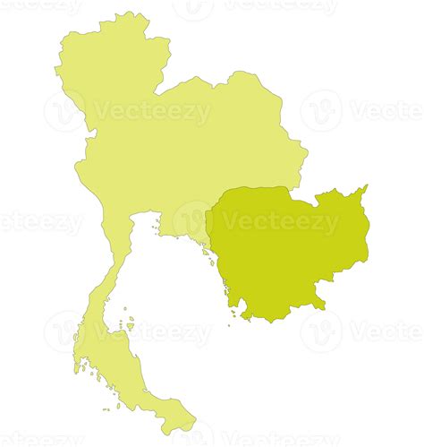 Map of Thailand and Cambodia. Map of border countries of Southeast Asia