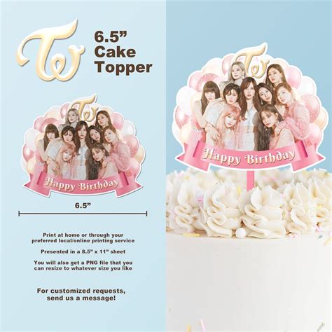 Printable Twice Cake Topper For Kpop Birthday Party Supply Etsy