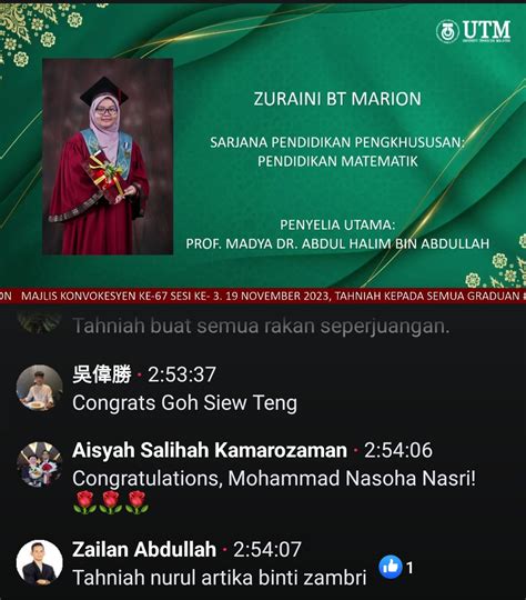 Tahniah Cikgu Zuraini Marion