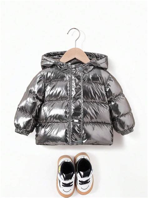 Shein Baby Girl Metallic Hooded Puffer Jacket Shein Usa